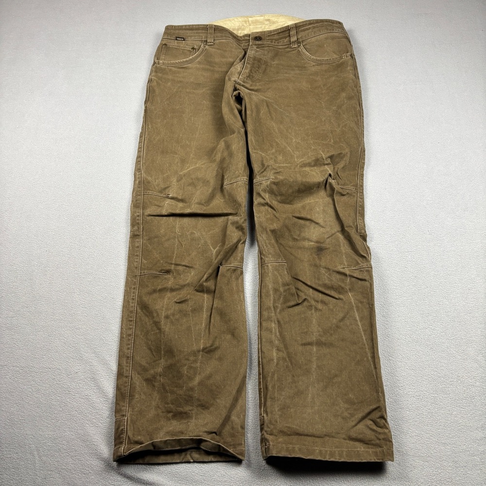 Kuhl Rydr Mens 38x32 Brown Cotton Blend Articulated Knee Outdoor Workwear Pants